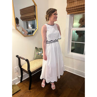 Navy Trim Scallops Dress