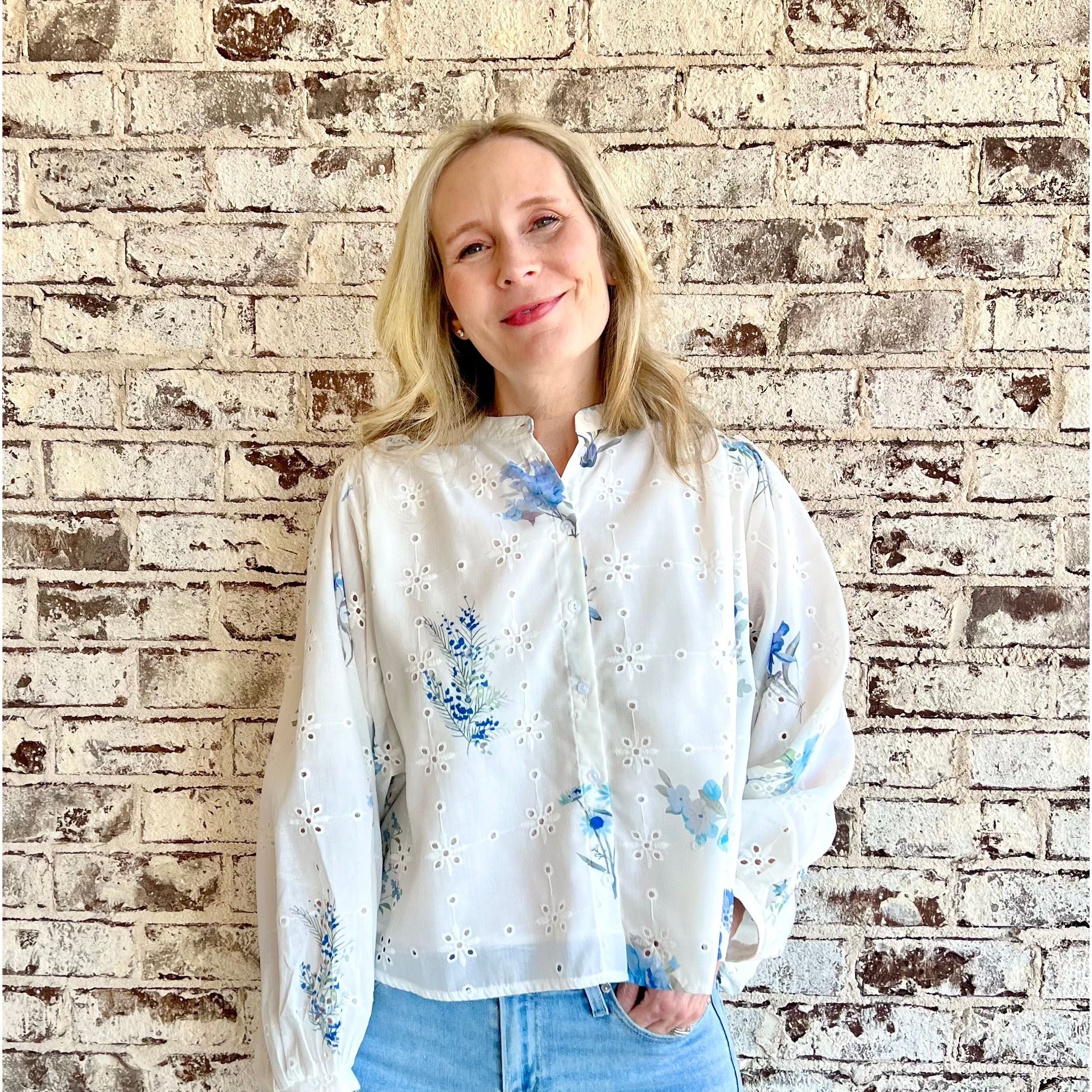 Floral Eyelet Blouse