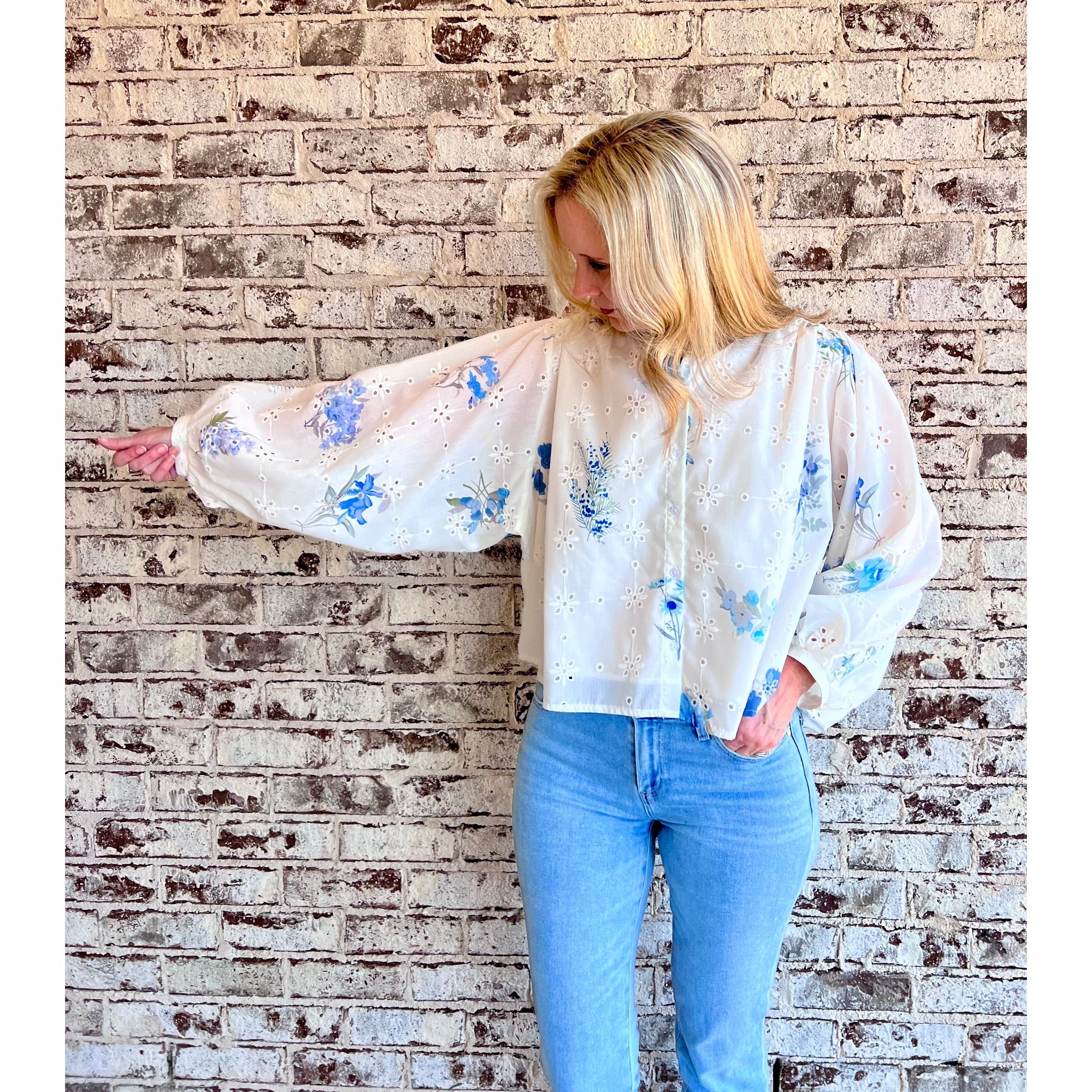 Floral Eyelet Blouse