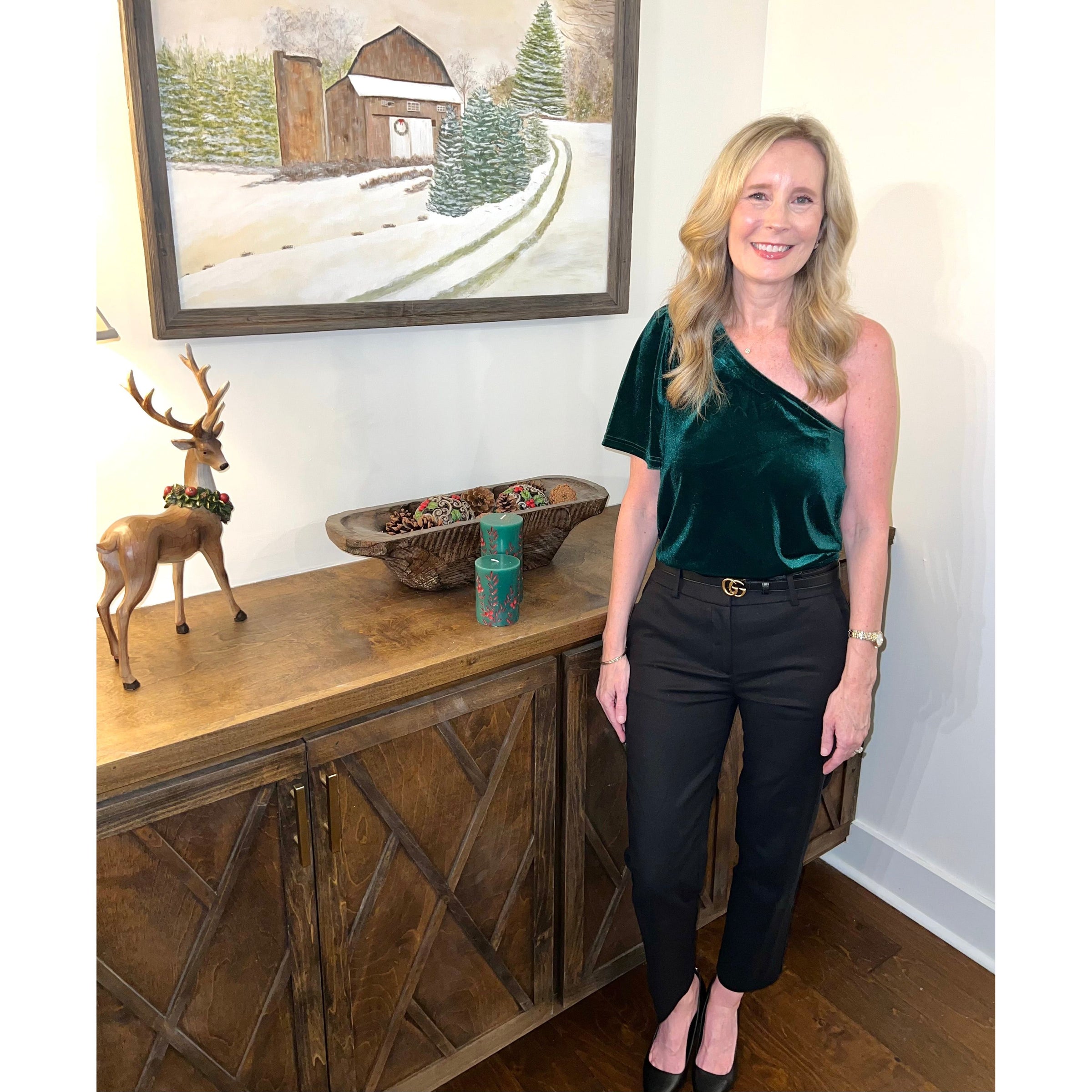 Emerald Velvet Top