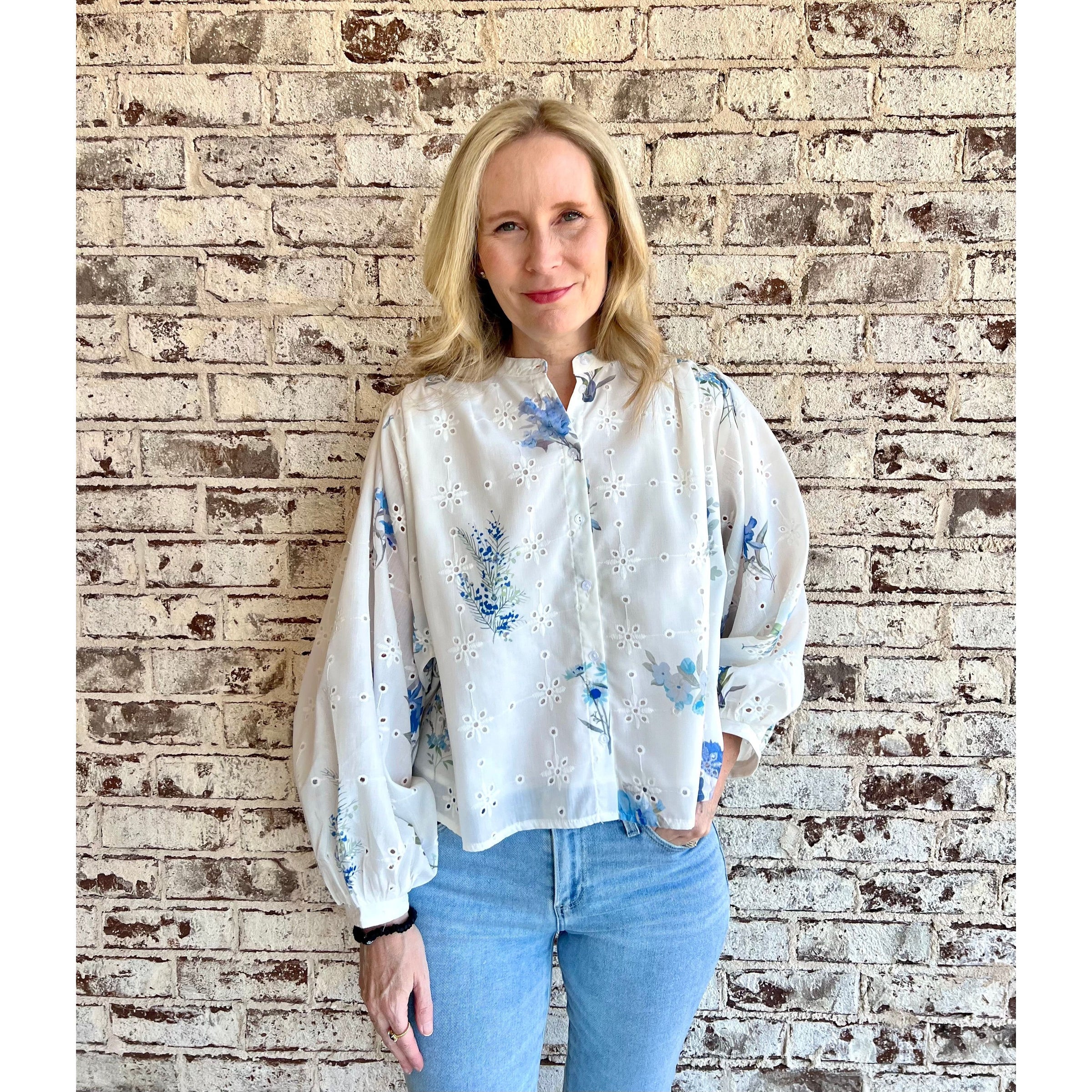 Floral Eyelet Blouse