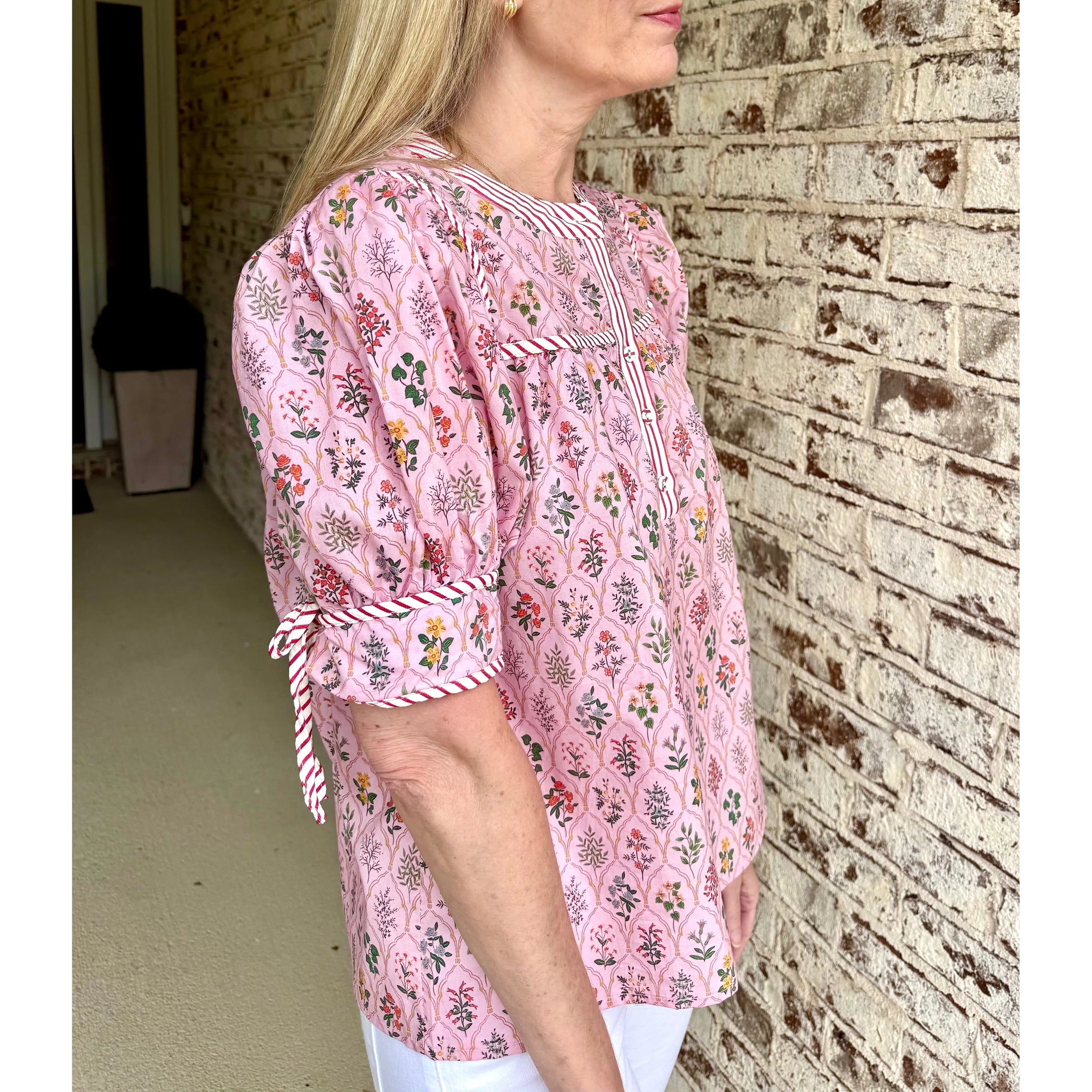 Contrast Tie Top