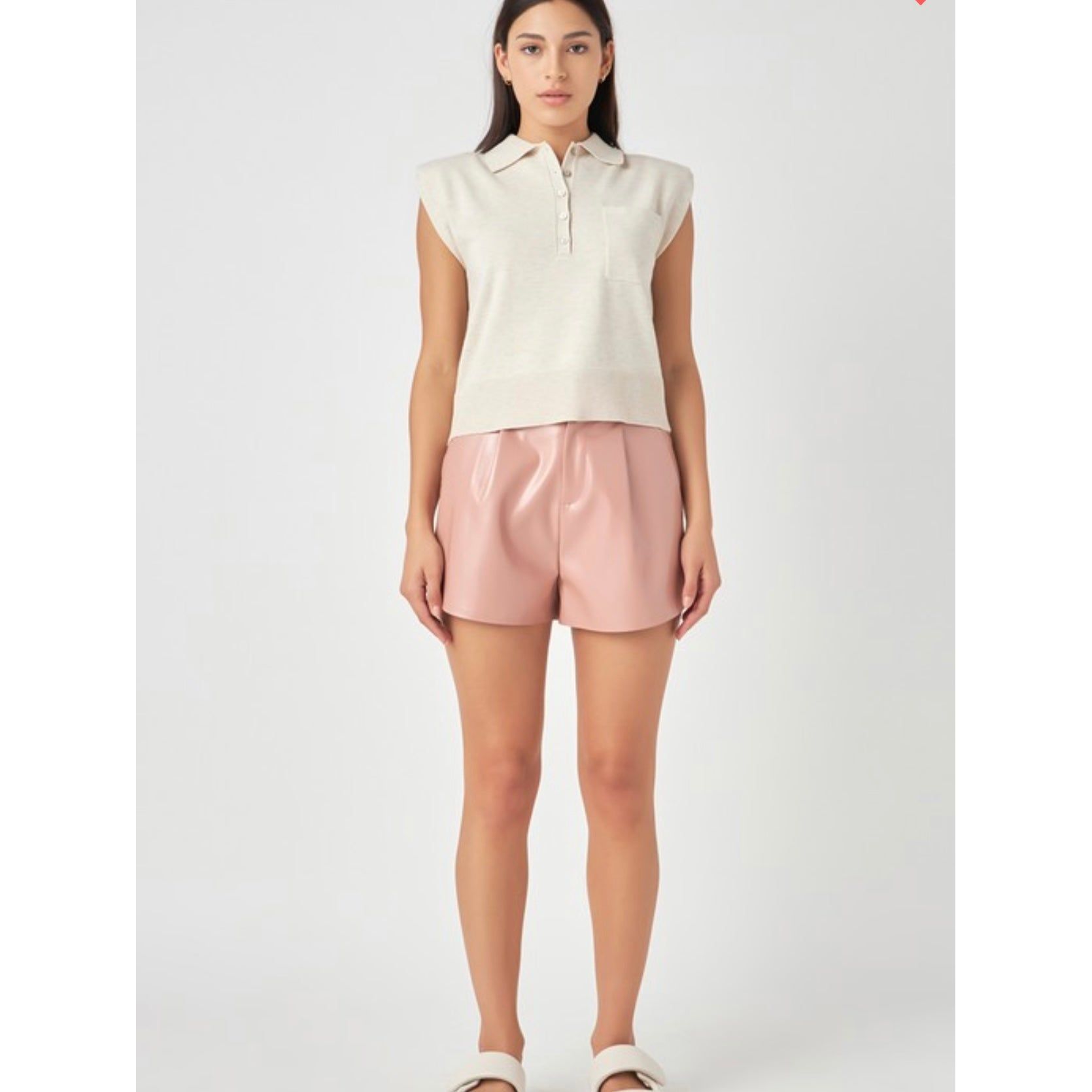 Blush Faux Leather Shorts