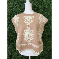 Taupe Scroll Sweater