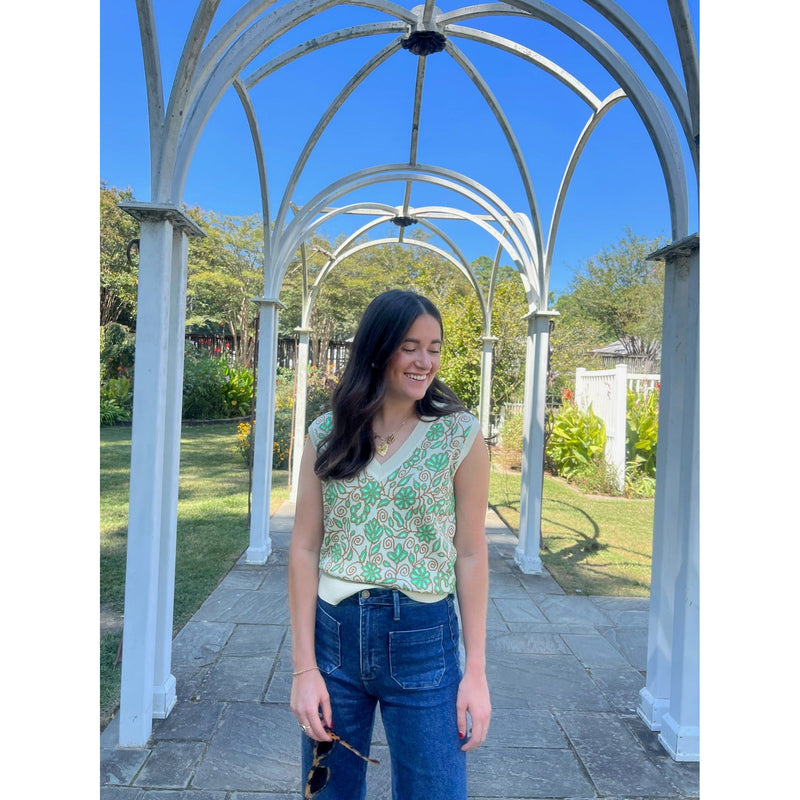 Green Multi Sweater Vest