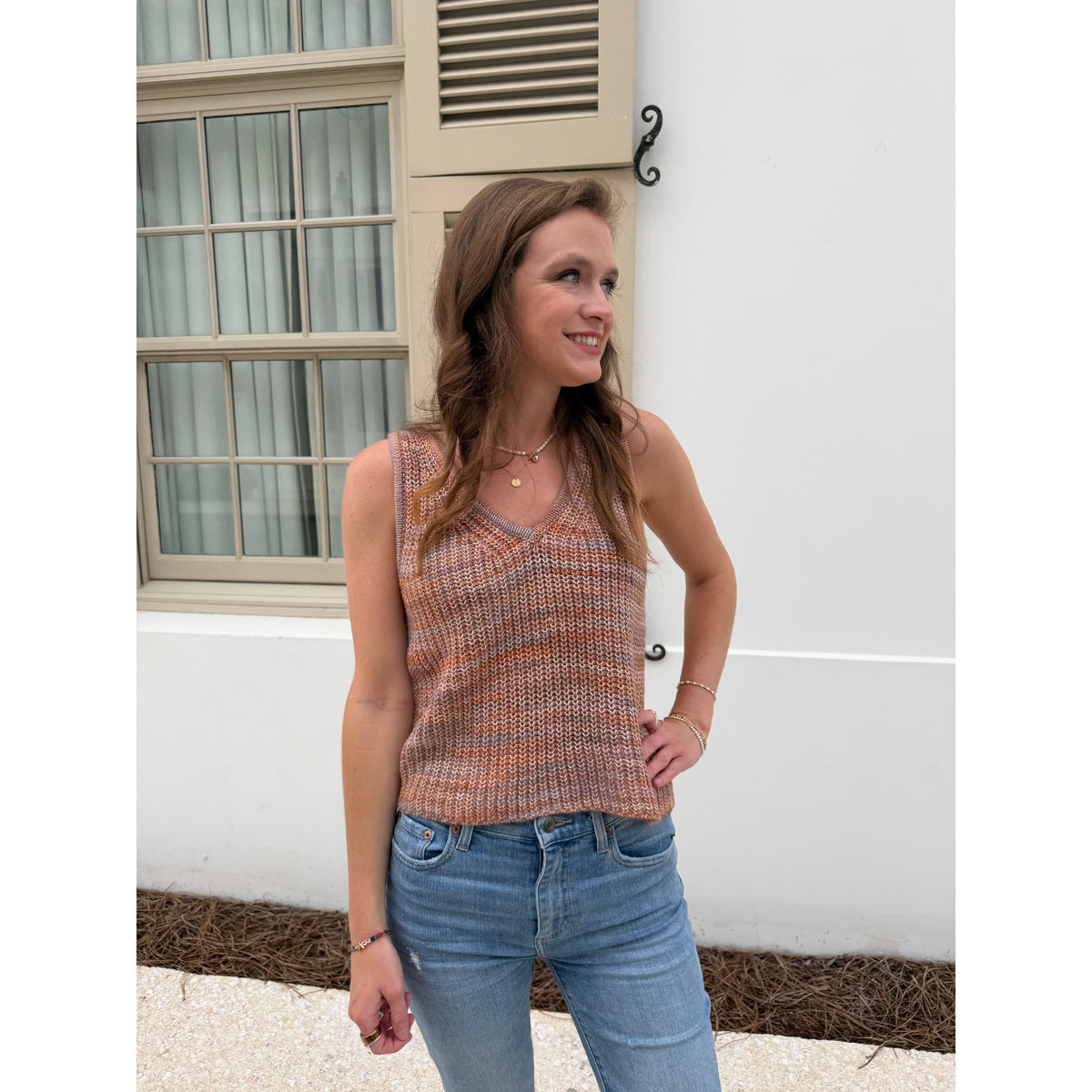 V- Neck Sleeveless Sweater