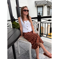 Polka Dot slip midi skirt