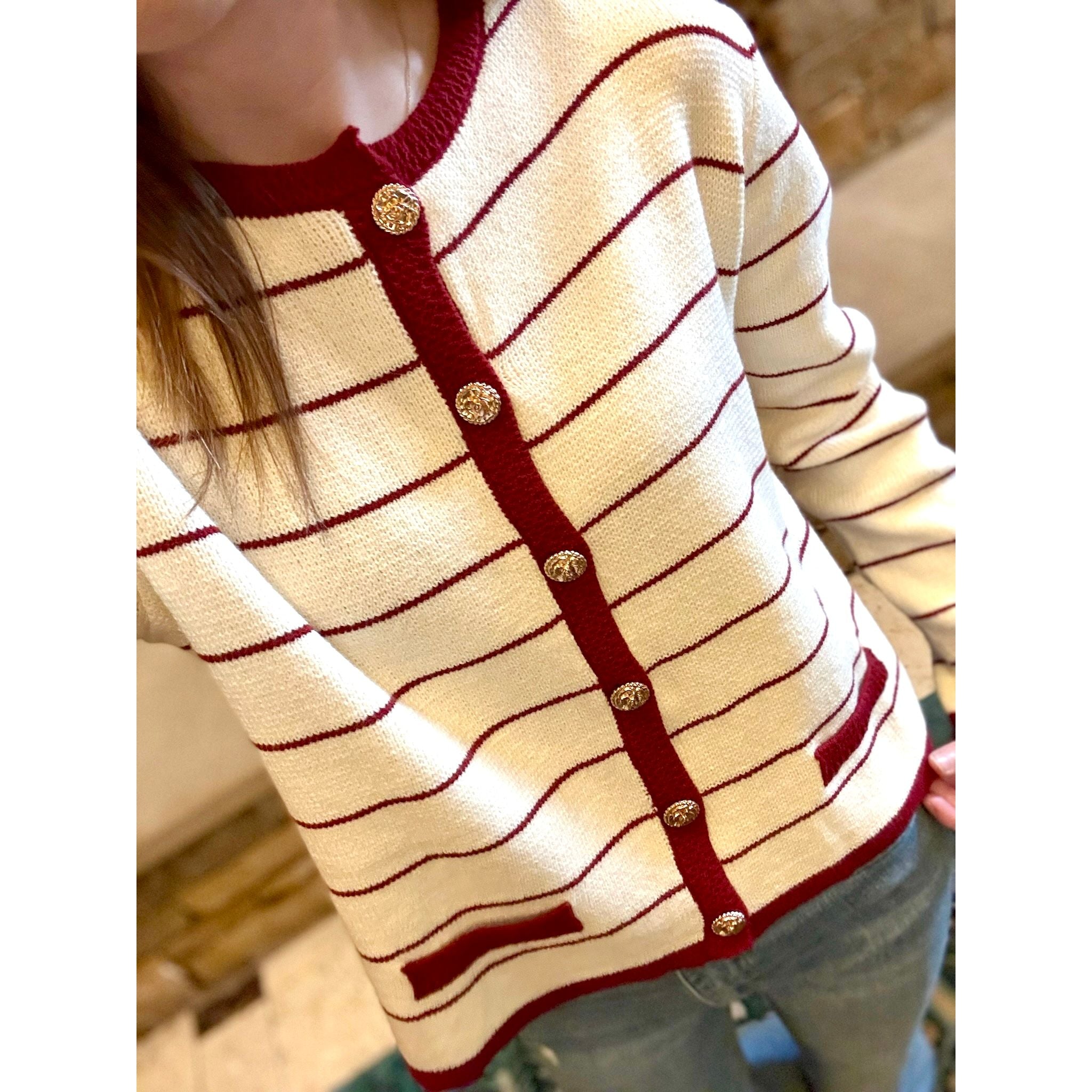 Striped Sweater Cardigan