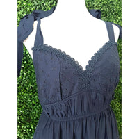 Navy Tie Mini Dress