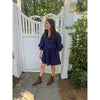 Navy Puff Sleeve Shirt Dress