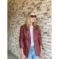 Faux Leather Blazer