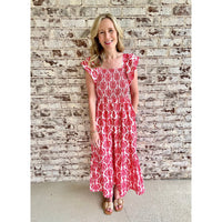 THML Red Floral Midi