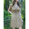 Tan Pleated Dress