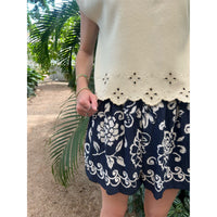 Cream Eyelet Sweater