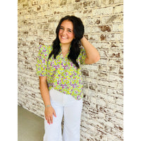 Lime Print Top