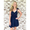Navy Tie Mini Dress