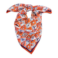 Swells Orange and Navy Checkerboard scarf