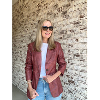 Faux Leather Blazer