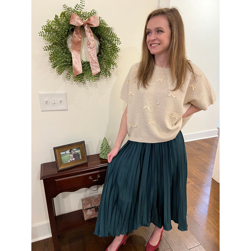 Emerald Pleats Skirt