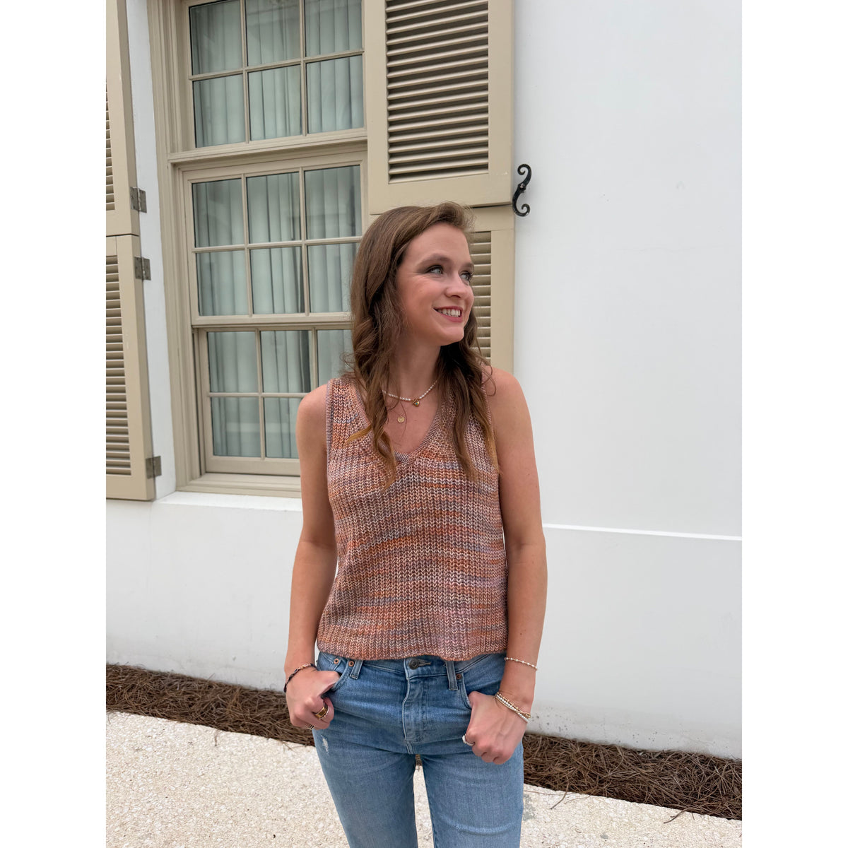 V- Neck Sleeveless Sweater
