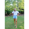 Powder Blue Faux Leather Shorts