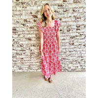 THML Red Floral Midi