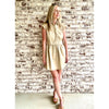 Tan Pleated Shoulder Shirt Dress