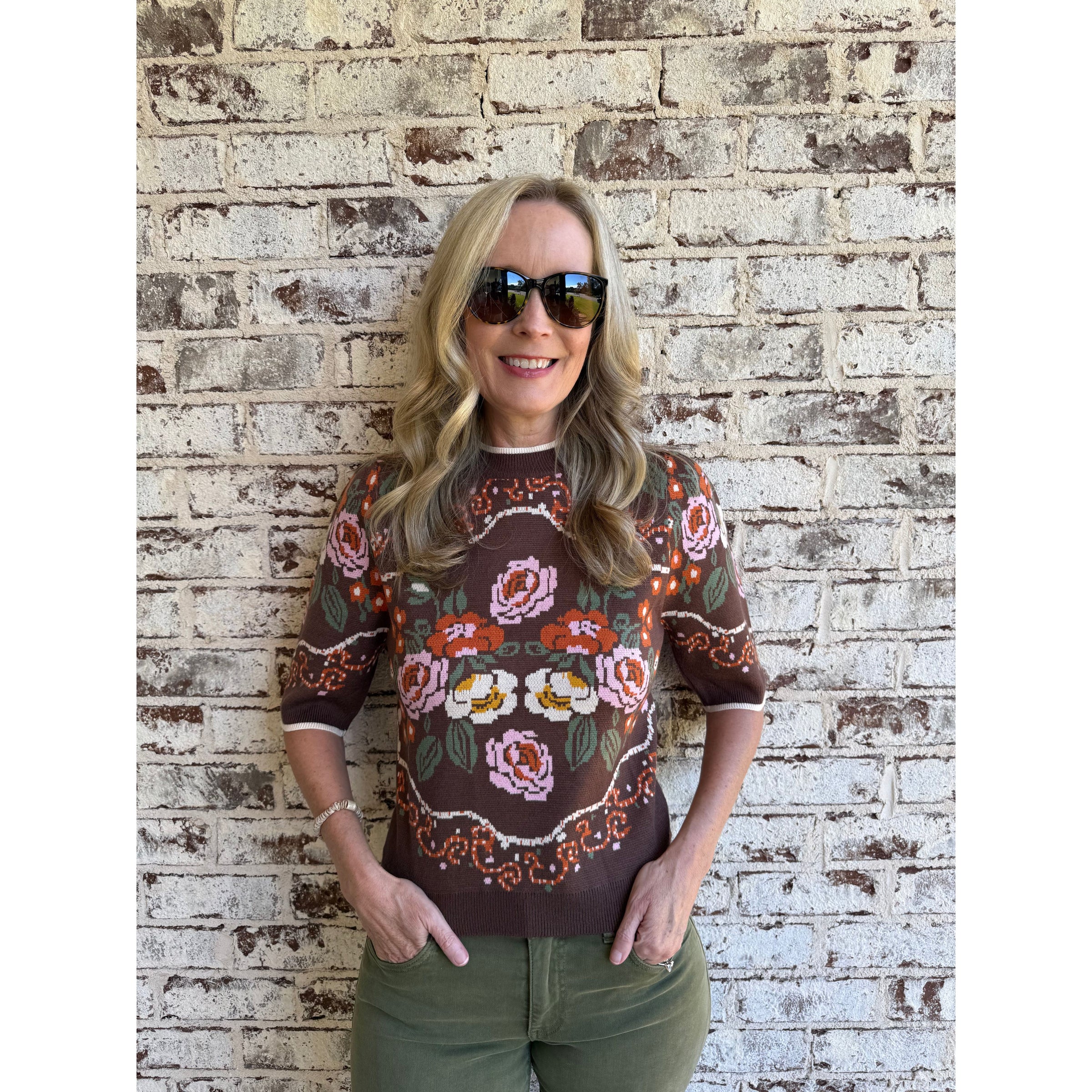 Floral Print Sweater