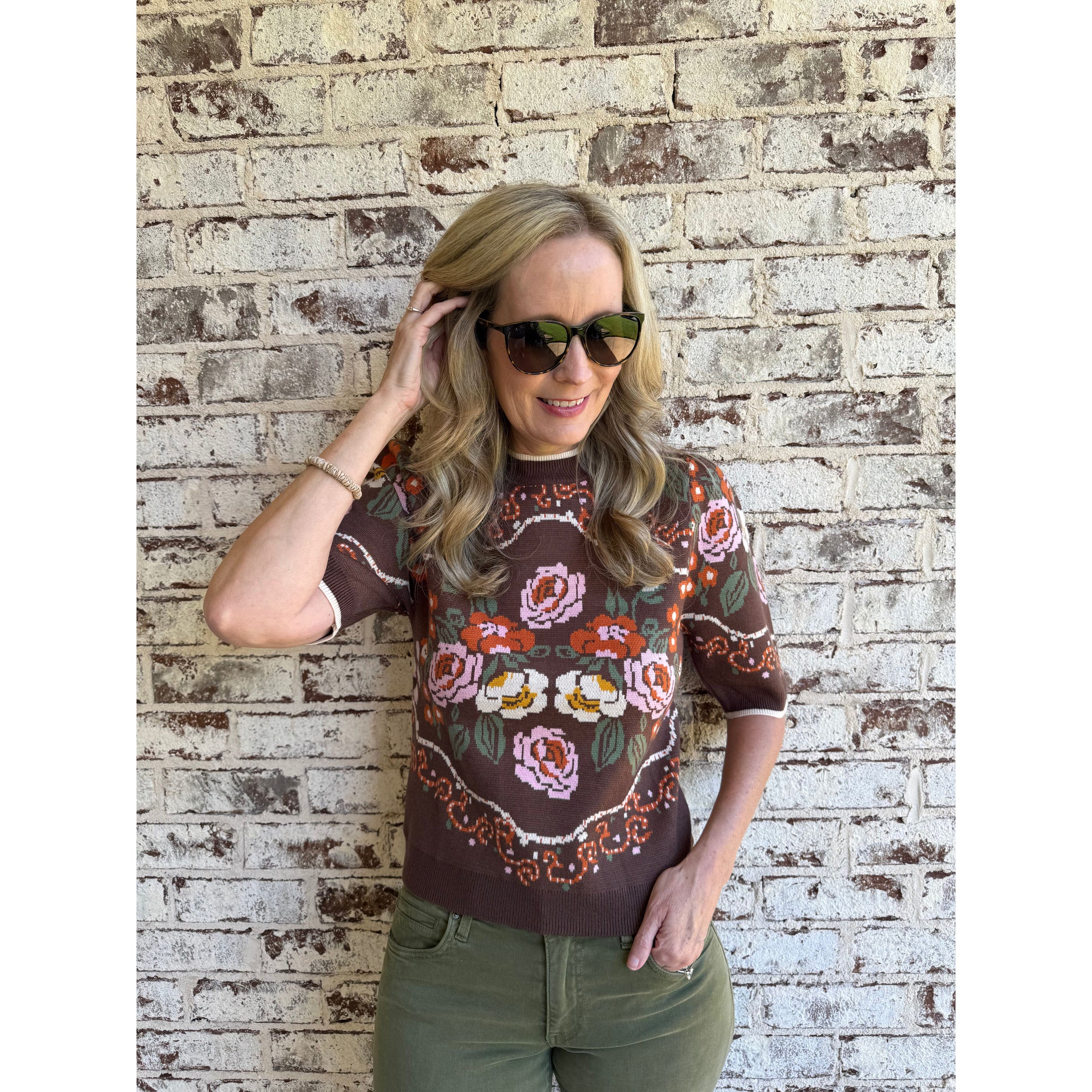 Floral Print Sweater