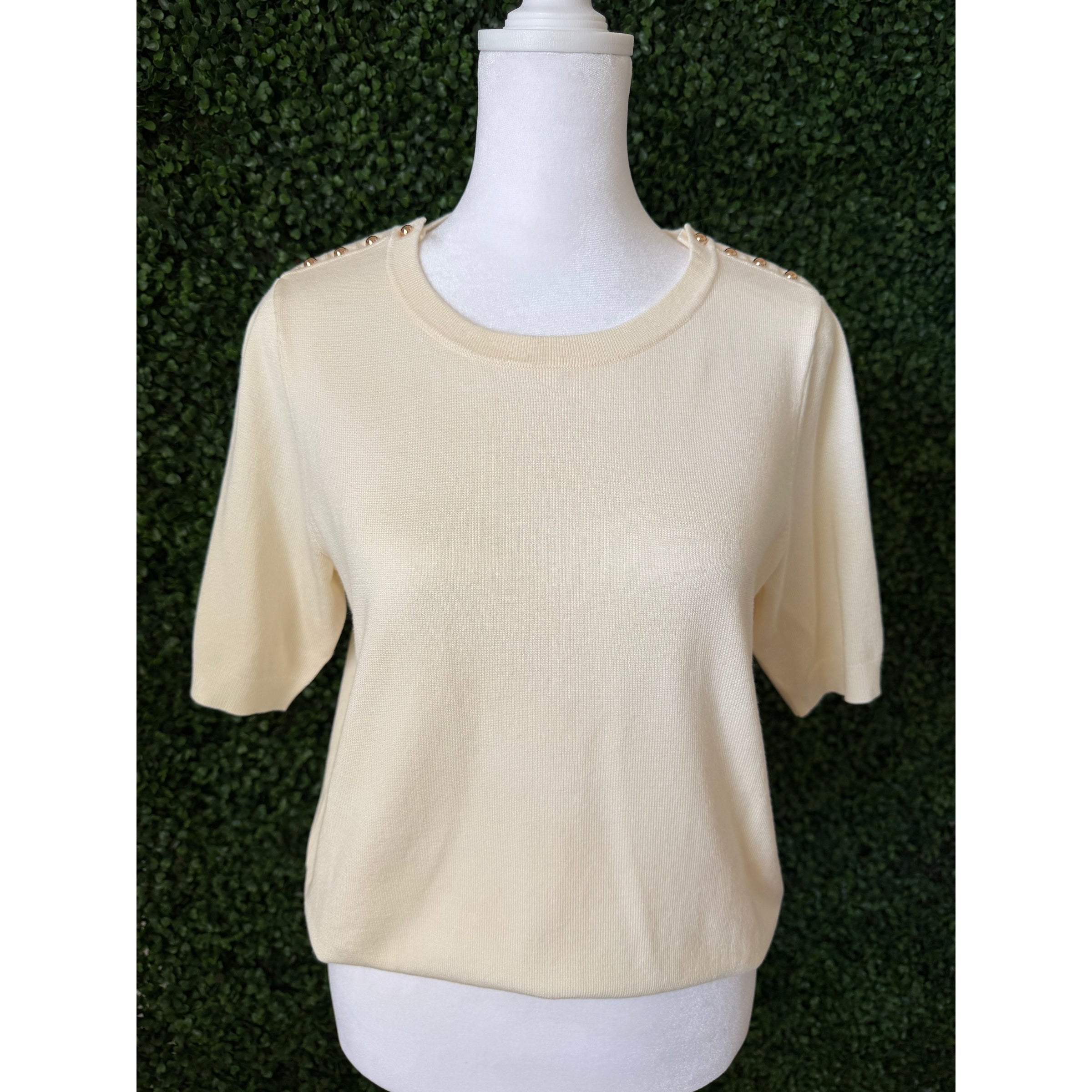 Ivory Button Sweater