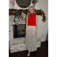 Champagne Pleated Skirt