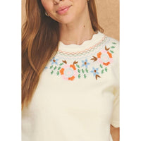 Floral Scallop Sweater