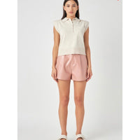 Blush Faux Leather Shorts