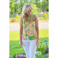 THML Smocked Sleeveless Blouse