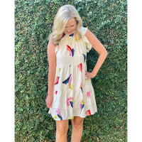 THML Flutter Sleeve Print Dress